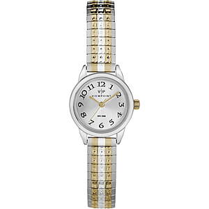 Viewpoint by Timex Women's 22mm Silver-Tone Dial Watch, Two-Tone Expansion Band - Check Local Store For Free Pickup - $12