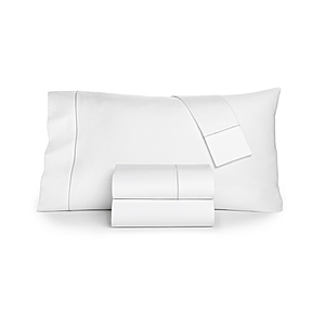 Charter Club Solid Hem 550 Thread Count 100% Cotton 4-Pc. Sheet Set, California King, Exclusively at Macy's - Smoke Hem