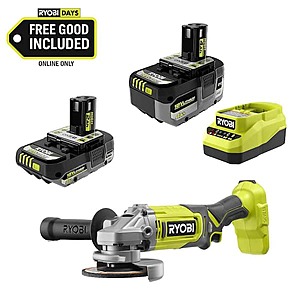 Ryobi ONE+ 18V High Performance Kit w/ 4.0Ah Battery, 2.0Ah Battery & Charger + FREE ONE+ Cordless 4-1/2" Angle Grinder $99 + Free Shipping