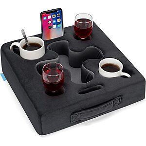 Couch Cup Holder-Sofa Caddy for Bed, Rv, Tv, Backseat for Remote, Drinks, Snacks (Square-Grey) - Free Shipping w/Amazon Prime Or On Orders Over $35 - $14.97
