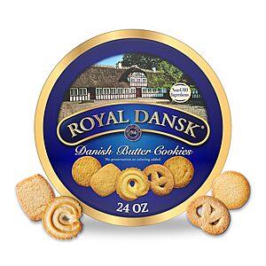 Royal Dansk Danish Butter Cookies Assorted Tin (24-Ounce) $6.95 w/ S&S + Free Shipping w/ Prime or on $35+