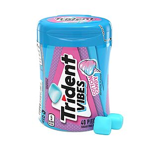 40-Count Trident Vibes Sugar-Free Chewing Gum (Cotton Candy or Peppermint) $2.62 w/ S&S + Free Shipping w/ Prime or on $35+