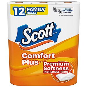 12-Pack Scott Comfort Plus Toilet Paper (Family Rolls): 2 for $5.50 & More at Walgreens w/ Free Store Pickup on $10+