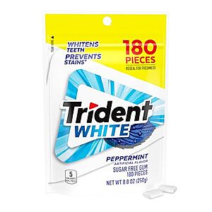 [NEW, SnS, AC] $5 | 180-Count Trident White Sugar-Free Chewing Gum (Peppermint) at Amazon
