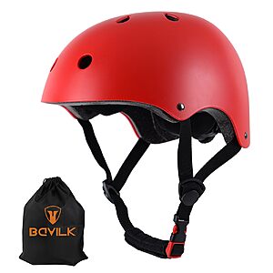 $14.99 | 50% Off Kids/Toddler Bike Helmet - 2 Sizes Adjustable Youth Boys/Girls (Matte Red, Small: 18.9"-21.3" / 48-54 cm)