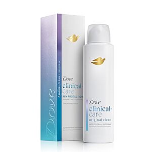 [SnS, AC] $7.34 | 3.8-Oz Dove Clinical + Care Antiperspirant Deodorant Dry Spray for Women at Amazon