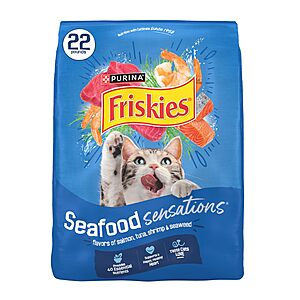 $12.93 S&S CLIP Q Purina Friskies Dry Cat Food Seafood Sensations With Salmon, Tuna, and Shrimp Flavors - 22 lb. Bag