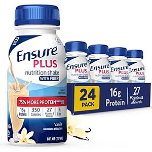 [SnS, AC] $30.46** | 24-Pack 8-Oz Ensure Plus Meal Replacement Shake With Fiber (Vanilla) at Amazon