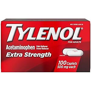 [SnS, AC] $3.05** | 100-Count Tylenol Extra Strength Caplets with 500 mg Acetaminophen at Amazon