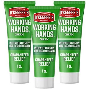 $6.74* | 3-Pk 1-Oz O'Keeffe's Working Hands Hand Cream at Amazon