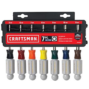 7-Piece Craftsman Multi Size in. Metric Nut Driver Set 2.9 in. (CMHT65121) $28.15 + Free Shipping w/ Prime or on $35+