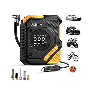 AstroAI Digital Tire Inflator Air Compressor 150 PSI 12V DC $12.99