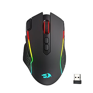 Redragon M810 MAX 3-Mode Wireless Gaming Mouse, Upgraded 12000 DPI Wired/Wireless RGB Mouse, 8 Macro Buttons, 188-Hour Power $23.99 +  Free Shipping w/ Prime or on $35+