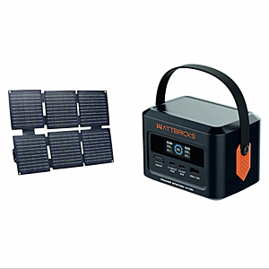 Wattbricks Portable 100W Power Station and Solar Panel Bundle  $39.99