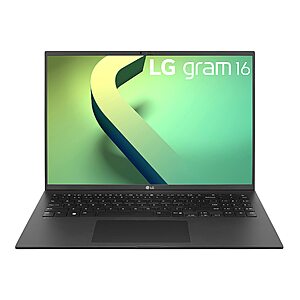 LG gram 16Z90Q Ultra Lightweight Laptop, 16" (1920 x 1200) IPS, Intel Evo 12th Gen i7 1260P, 16GB LPDDR5, 1TB NVMe SSD, Win 11, Black $907.06
