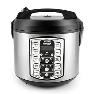 $30.10: Aroma Housewares Professional Plus ARC-5000SB Digital Rice Cooker, Silver, Black, 4QT