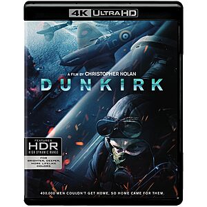 Dunkirk (4K Ultra HD + Blu-ray) $11.02 Amazon.com