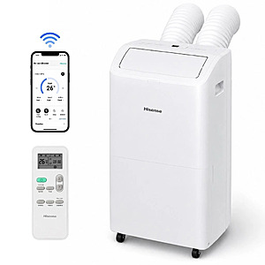 REFURBISHED with 2 yr warranty, Hisense dual hose 8,000 BTU DOE Smart Portable Air Conditioner w/ Inverter, $199.99, FS, ebay