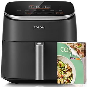 Cosori 9-in-1 TurboBlaze Air Fryer 6 Qt, PFAS-Free Ceramic Coating, 90ยฐโ450ยฐF, 120V, Dark Gray $89.99