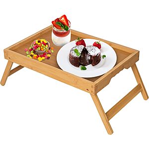 Artmeer Bamboo Breakfast Bed Tray w/ Folding Legs $8.09 + Free Shipping w/ Prime or on $35+