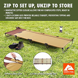 $51 FS WALMART Ozark Trail Zippered Foldable Cot with Carry Bag