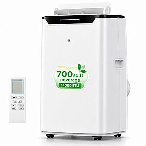 Portable Air Conditioner, 14000 BTU Fast Cooling for Large Rooms up to 700 Sq.Ft, 3-in-1 Energy Efficient Portable AC Unit $399.99