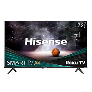 Hisense 32-Inch Class A4 Series HD 720p Smart Roku TV with Alexa Compatibility (32A4HNR) $98