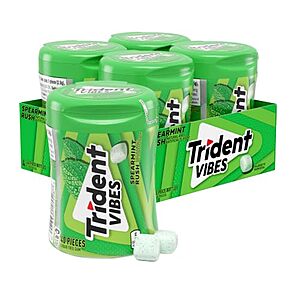 [SnS, AC] $9.61 | 4-Pack 40-Count Trident Vibes Spearmint Rush Sugar-Free Chewing Gum at Amazon