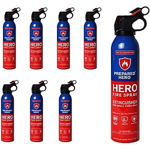 8-Pack Prepared Hero Mini Fire Extinguisher Spray $57.57 ($7.19 each) + Free Shipping