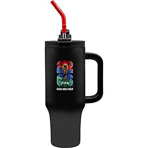 FIFA North America 26 Stainless Steel Tumbler, Black/Red Straw or White/Black Accent 40 oz $17.5