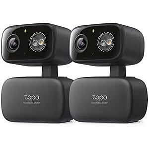 $49.98* | 2-Pk Tapo HybridCam 360 2K 30 fps Pan/Tilt Wired Wi-Fi Outdoor Security Camera at Amazon