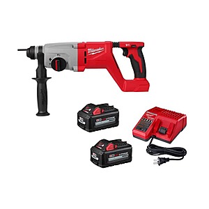 Milwaukee M18 18V Lithium-Ion Brushless Cordless 1 in. SDS-Plus D-Handle Rotary Hammer w/ Two 6.0 Ah Battery and Charger $269