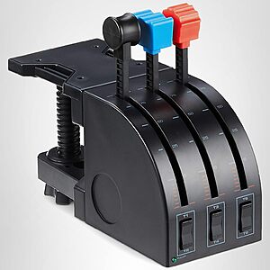 Logitech G Saitek PRO Flight Throttle Quadrant, Professional Simulation Axis Levers, LCD Display, 3x Two-Way Rocker Switches, Adjustable Bracket, USB, PC - Black $47.99