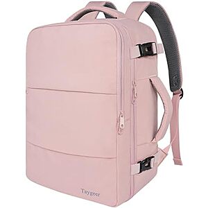 $17.97* | 16.8" Taygeer Women's Travel Carry-On Laptop Backpack w/ USB Charging Port (Pink) at Amazon