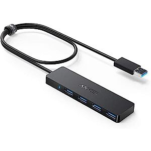$7.99* | Anker 4-Port Ultra Slim USB 3.0 Hub w/ 2' Extended USB-A Cable (Black) at Amazon