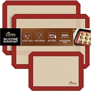 3-Pack Hotec Silicone Baking Mats (Red or Grey) $4.99 + Free Shipping w/ Prime or on $35+ $0.99