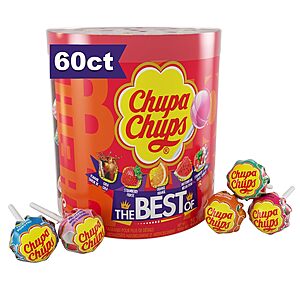 60-Count 25.3-Ounce Chupa Chups Best Of Lollipop Assortment Drum $8.22 w/ S&S + Free Shipping w/ Prime or on $35+