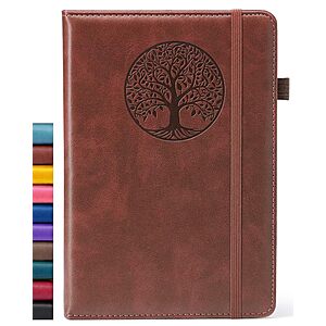 160-Page 5.7" x 8.3" Biyunro Faux Leather Hardcover Lined Journal Notebook (Brown) $4.19 + Free Shipping w/ Prime or on $35+