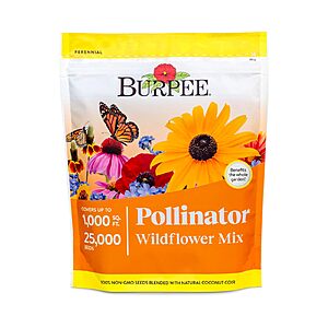 Burpee Wildflower 25,000 Bulk, 1 Bag, 18 Varieties of Non-GMO Flower Seeds $3.02 + Free S&H w/ Prime or $35+