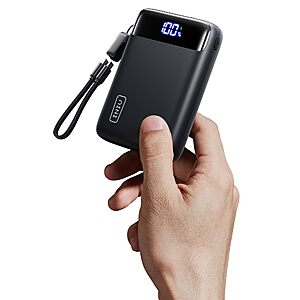 INIU Smallest 20000mAh Power Bank, 22.5W PD Fast Charging Portable Charger Detachable Cable AND 10000mAh 30W Power Bank, Built-in USB C Cable and Foldable AC Plug $26.97
