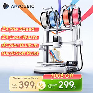 ANYCUBIC Kobra X 3D Printer 600mm/s High Speed, Multi-Color Printing, Auto-Leveling $252 + Free Shipping