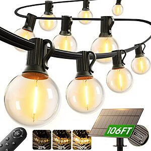 addlon 100FT Outdoor Solar String Lights w/ Remote $24.50 @ Amazon