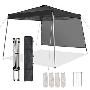 Ainfox 10'x10' Pop-Up Canopy w/ Sidewall (10'x10' Base & 8'x8' Top, Black or Pink) $45 + Free Shipping