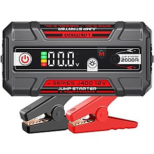 [AC] $32.98* | LOKITHOR J400 2000A 12V Portable Jump Starter w/ ConnectMax Tech at Amazon