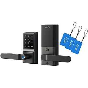 $102.68** | eufy Smart Lock C33 Keyless Fingerprint Door Lock w/ Handle + 3 NFC Cards at Amazon