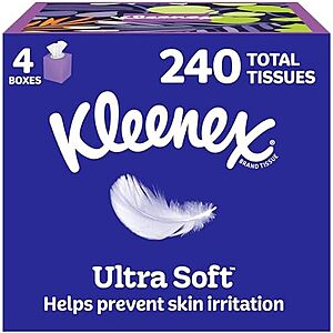 [SnS, AC] $5.17 | 4-Pack 60-Count Kleenex Ultra Soft Facial Tissues at Amazon