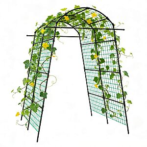 AGTEK 87in Garden Arch Trellis for Climbing Plants, Garden Arches Support Structure, Tall Metal Garden Tunnel Trellises Archway for Climbing Vine $44.07