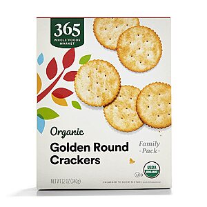 365 by Whole Foods Market, Organic Golden Round Crackers, 12 Ounce AC & S&S $2.75