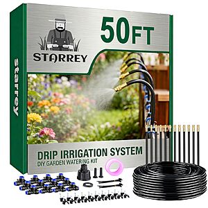 1/4" Starrey Drip Irrigation System:12-Piece 50' $13.46, 24-Piece 100'  $13.46 + Free Shipping w/ Prime or on $35+