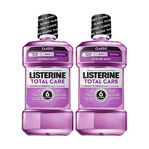 2-Pack 33.8-Ounce Listerine Total Care Anti-Cavity Fluoride Mouthwash (Intense Mint) $9.57 w/ S&S + Free Shipping w/ Prime or on $35+